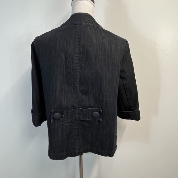 Talbots Denim Jean Jacket Women's Size M Stretch Trapeze Casual Career Boho - Picture 8 of 9
